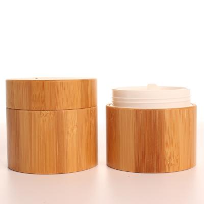 China Personal Skin Care Packaging 150g Beautiful Cosmetics Jars Plastic Skin Care Face Cream Jar Bamboo Cosmetic Packaging Container for sale