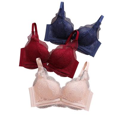 China Antibacterial Top Sales Women Double Push Up Bras Extreme Push Up Bra Padded Fashion Lace Underwear Bras for sale