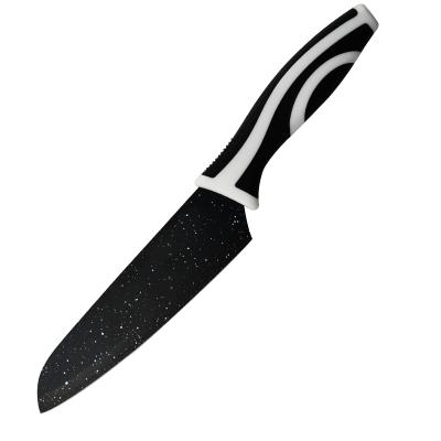 China Disposable PP Handle Knives 3CR13 Stainless Steel Spray Black Paint Steel Kitchen Chef Knife for sale