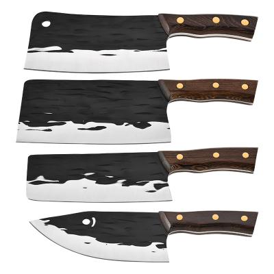 China Disposable 7 Inch Stainless Steel Bone Cutter Knife Forge Cleaver Knife Forged Handmade Kitchen Cleaver Knife for sale