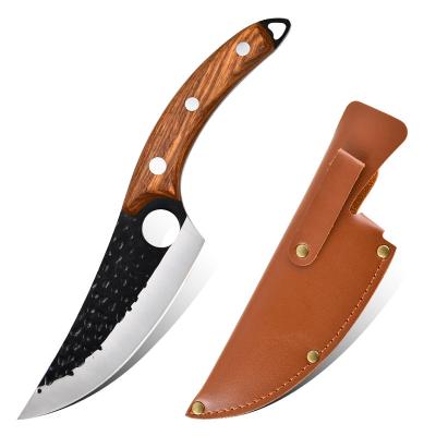 China Viable Forge Hammer Boning Outdoor Butcher Knife Bone Camping Knife Chef Knife Cutter High Carbon Steel Meat Cutter for sale