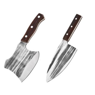 China 7/5.5 Inch 2pcs Viable Meat Butcher Knife Set Stainless Steel Professional for sale