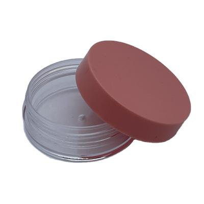 China New Design Recycled Materials Round Clear Empty Plastic Loose Powder Container Case With Pink Cover for sale