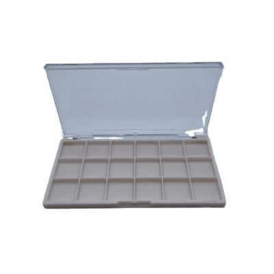 China Recycled Eyeshadow Box Case 18 Colors Transparent Materials Cover White Plastic Palace for sale