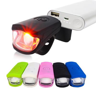 China Silicone Bicycle Waterproof Light USB Bike Front Light Flashlight Handlebar Cycling Head Fill Light for sale