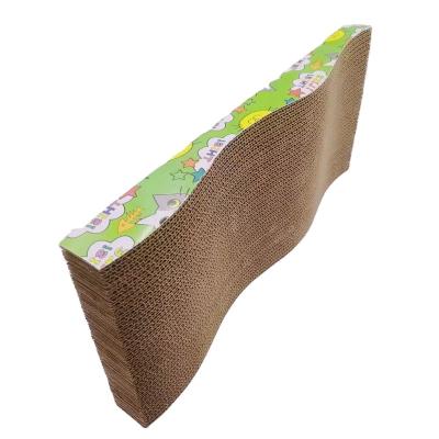 China Sustainable High Quality Custom Corrugated Paper Lounge Wave Shape Cat Scratcher Cardboard or bed for sale