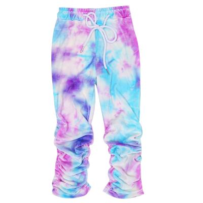 China Normcore/simple pattern solid dyed tie-dyed milk silk minimalist basic girls trousers pants for kids for sale