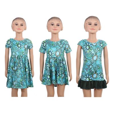 China Anti-wrinkle fashion short sleeve dress girls princess baby girl clothes sweet little girl clothes for sale