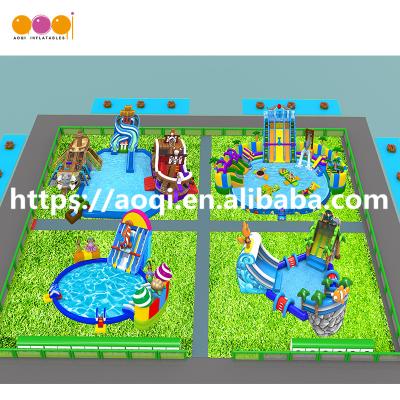 China Summer new project inflatable water park with swimming pool summer new project inflatable water park with swimming pool for sale