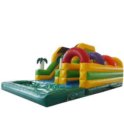 China PVC AOQI Design Commercial Inflatable Bounce House With Slide for sale