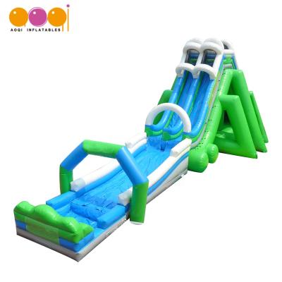 China 2019 0.55mm PVC Tarpaulin Aoqi Commercial Giant Inflatable Water Slide For Adult for sale