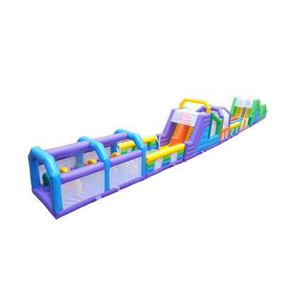 China 0.55mm PVC Tarpaulin Outdoor Playground Sport Games Color Inflatable Obstacle Course For Sale for sale