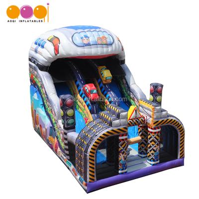 China New Design Best 0.55mm Commercial Traffic City PVC Tarpaulin AOQI Inflatable Slide For Kids Play for sale