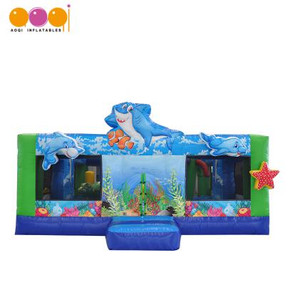 China 0.55mm PVC Tarpaulin Commercial Inflatable Funcity Maker With Kids Slide for sale