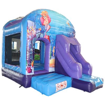 China Ourdoor Commercial Inflatable Outdoor Princess Bouncy Castle With Combo Slide Inflatable Bouncer Slide For Kids for sale