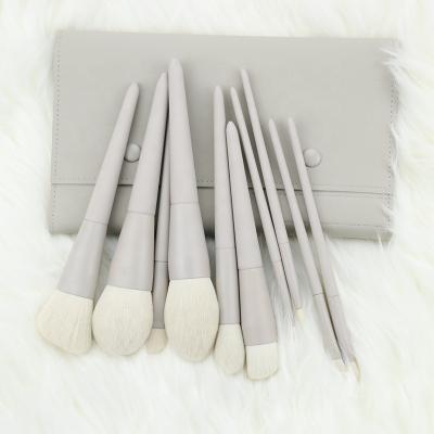 China Angular Blush Wholesale 10 Pcs Makeup Brushes Makeup Brush Custom LOGO Powde Private Label Makeup Brush Set for sale