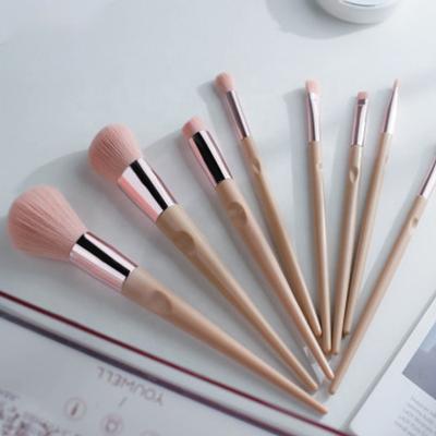 China Angular Blush Cosmetics Woman Makeup Brush Kits 8 Pcs High Quality Makeup Brush Set Logo Small Makeup Brush Custom Made for sale