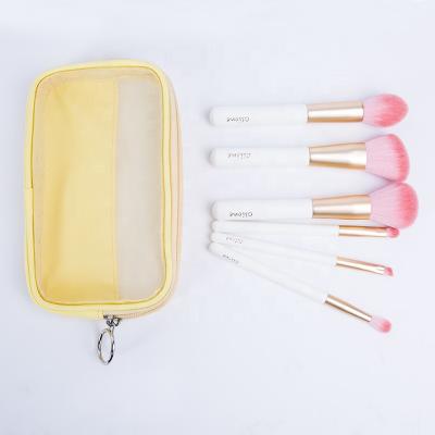 China Angular Blush Cosmetic Brushes Kit 6 Pcs Small Mini Makeup Brush Set Custom Portable Synthetic Hair Travel for sale