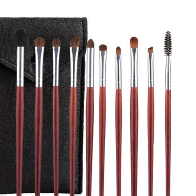 China Angular Blush Eco-Friendly ZYE-07 10pcs Eyeshadow Brushes Blending Eyeshadow Eyebrow Eyeliner Lash Brush for sale