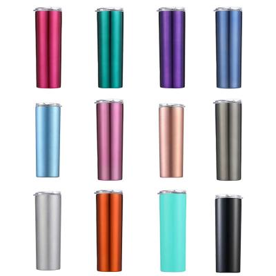 China Wholesale Disposable Slim Stainless Steel Vacuum Slim Lean Cup Water Tumbler With Straw for sale