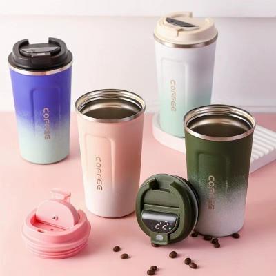 China 500ml Disposable Smart Water Bottle Led Temperature Display Stainless Steel Coffee Mug for sale