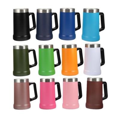 China Disposable Wholesale Bulk Double Wall Vacuum Insulated Custom Logo Beer Mug 24oz Stainless Steel Beer Mugs for sale