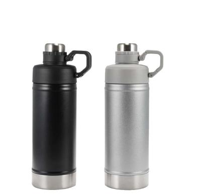 China Sports Stainless Steel Vacuum Insulated Flask Bottle Outdoor Portable Leakproof Sports Water Bottle With Handle for sale