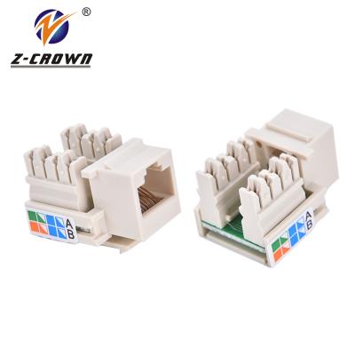 China Cat 6 cat5e rj 45 keystone dual structure wiring system Idc type rj45 jack for sale