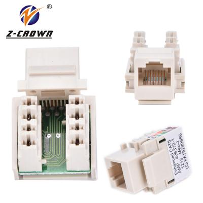 China Structure Wiring System Button 8 Port Metal Keyston Cat.6 Rg6 Rotating Trapezoidal Jack Insert for sale