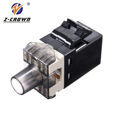 China 90 degree coupler keystone jack rj45 cat5e structure wiring system gold plating for sale