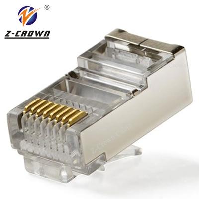 China PCB FTP RJ45 Cat5e Gold Plated Connectors 8P8C RJ45 Cat5e Modular Plug for sale