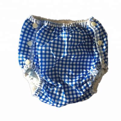 China Hot Selling White PVC Printed Coated Plastic Baby Diaper Pants Waterproof for sale