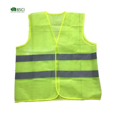 China Polyester Waist Quality Mesh Stripe Safety Material Reflective Vest for sale