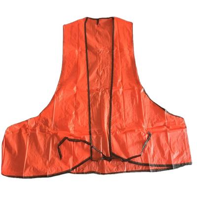 China Outdoor Protective Water Proof Vest PVC Hunting Vest Orange Color Safety Vest for sale