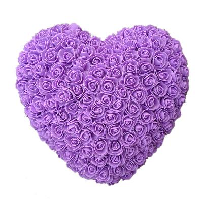 China Valentine's Day Wedding Gift Artificial Rose Flower Heart Shape Preserved Mounted Flowers in Gift Box for sale