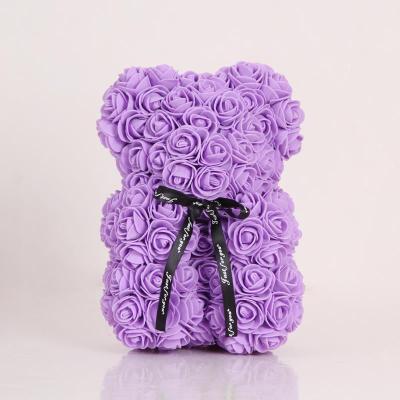 China 2021 Valentine's Day Gift Customize Romantic Gifts Artificial PE Foam Rose Bear Christmas Valentine's Day Bears Rose for sale