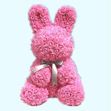 China 40cm environmental protection bear green artificial pink teddy bear rose bunny for Vanlentine's Day for sale