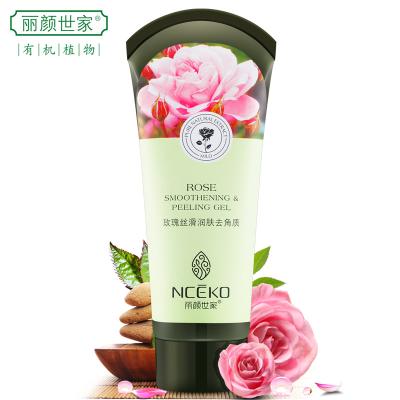 China Exfoliator Nceko Rose Smoothing Peeling Gel Face Scrub Remove Dead Skin Exfoliate Scrub for sale