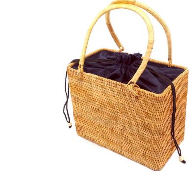 China Rattan Crochet Straw Woven Basket Handbag Round Circle Viable Cross - Body Shopper Beach Tote Bag for sale