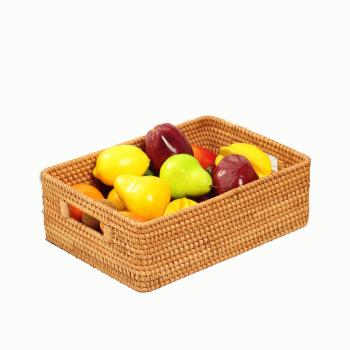 China Gray Laundry Hamper Easter Cane Gift Baskets Organizer Box Square Storage Viable Handmade Woven Black Large Basket for sale