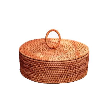 China Wholesale Sustainable High Quality Handwoven Home Fruit Small Rattan Storage Storage Basket Sustainable Food for sale