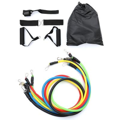 China New Good Selling Workout Gym Equipment 11 Pcs Resistance Bands Chest Expander Tubes Set With Carabiner Pull Rope 1200MM L*8-11MM OD for sale