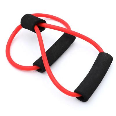 China High Quality Red 15*5*15CM Resistance Band Exercise 8 Shape Pull Rope Resistance Band Fitness Band for sale