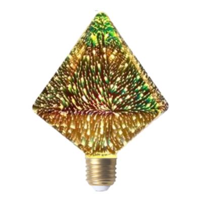 China Dimmable 4W E27 220V residential diamond fireworks 3D LED edison filament decorative light bulbs for sale