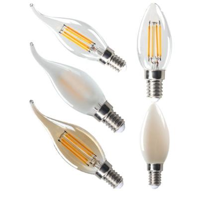 China All Candle Lighting Use Led Filament Lamp E12 E17 E14 2W 4W 6W Dimmable C35 Led Bulb 2700K for sale