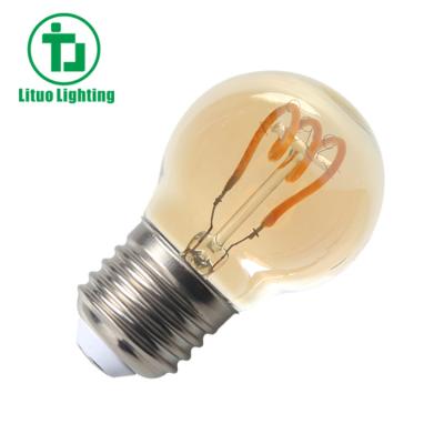 China Vintage G40 Amber Glass LED Residential Edison Bulb Filament Globe Lamp For Christmas F15 G14 LED Filament Bulb for sale