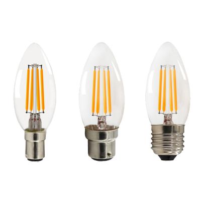 China Residential LED Candle Light Bulb C35 Clear Amber Dimmable Led Filament Light Bulb for sale