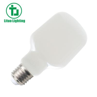 China Residential Hammer Shape T Shape Milky White Glass Vintage Led Filament Light Bulbs for sale