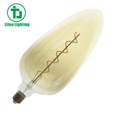 China C130 4W Residential Large Edison Warm White Candle Style Large LED Filament Light Bulbs for sale