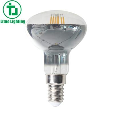 China Residential R80 R63 R50 silver plated led bulb r63 led filament bulb 4w 6W 8W e27 glass dimmable CE/ROHS/ERP for sale